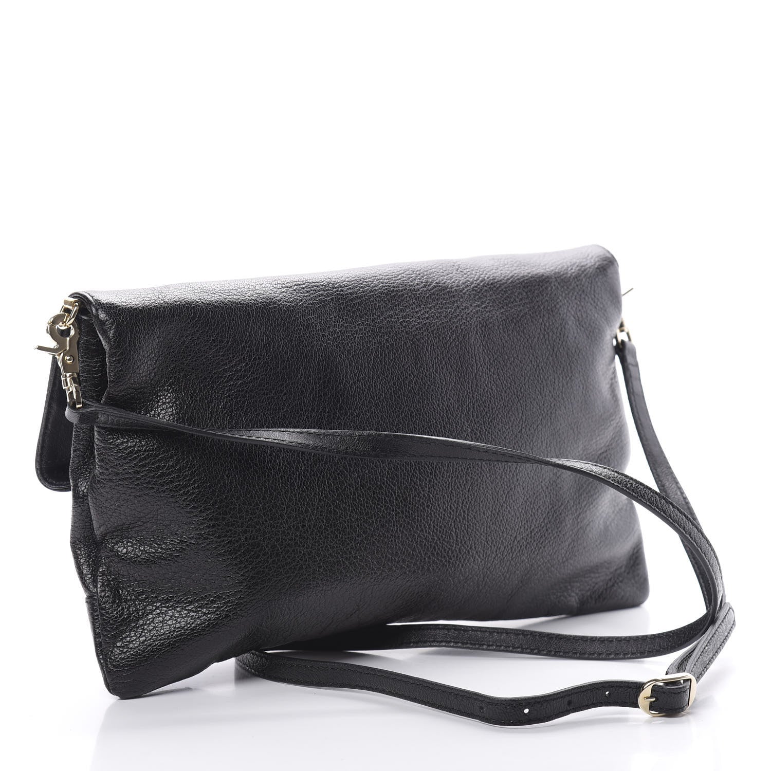 Balenciaga Chevre Gold Metallic Edge Hardware Envelope Clutch Black 3 of 10