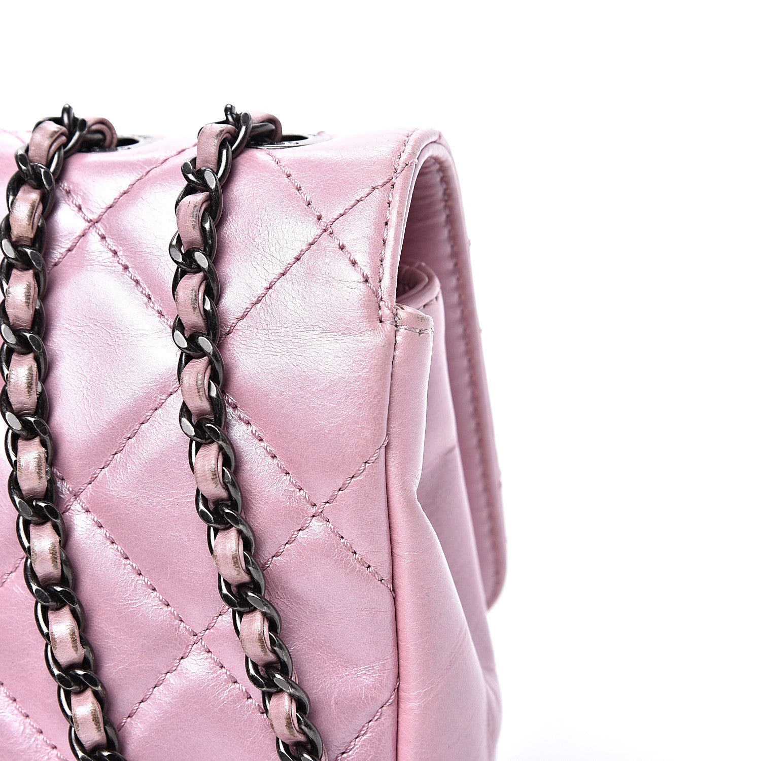 Chanel Glazed Calfskin Quilted Coco Pleats Flap Pink 12 of 19