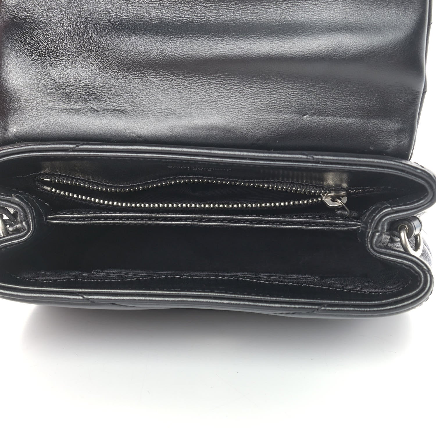 Saint Laurent Calfskin Y Quilted Monogram Toy Loulou Crossbody Bag Black 4 of 10