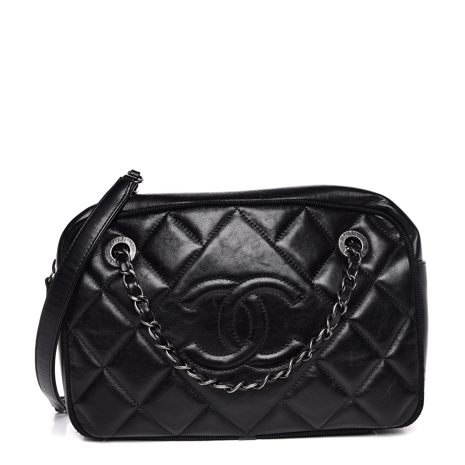 Chanel Calfskin Quilted Small Ballerine Camera Case Black 1 of 8