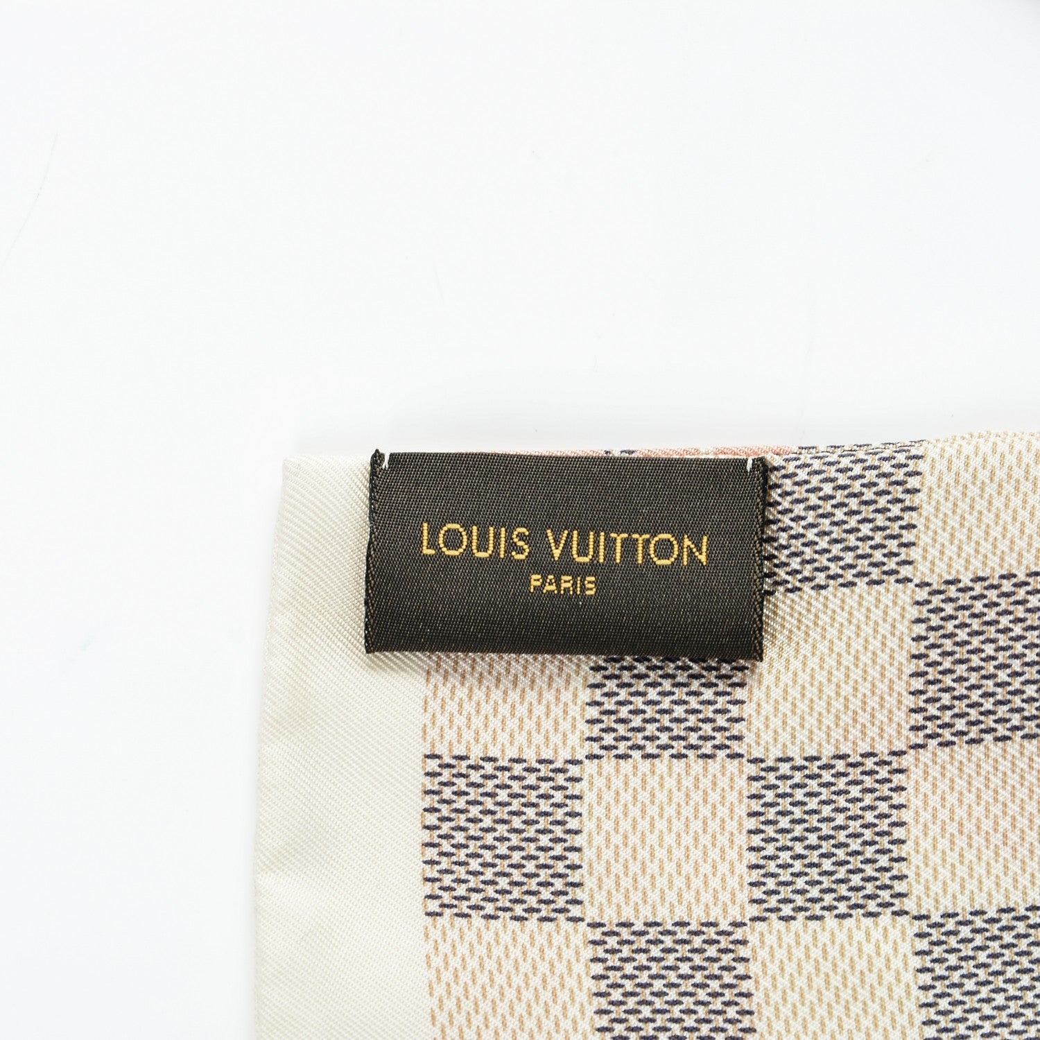 Louis Vuitton Silk Damier Azur Tahitienne Bandeau Rose Ballerine 4 of 6
