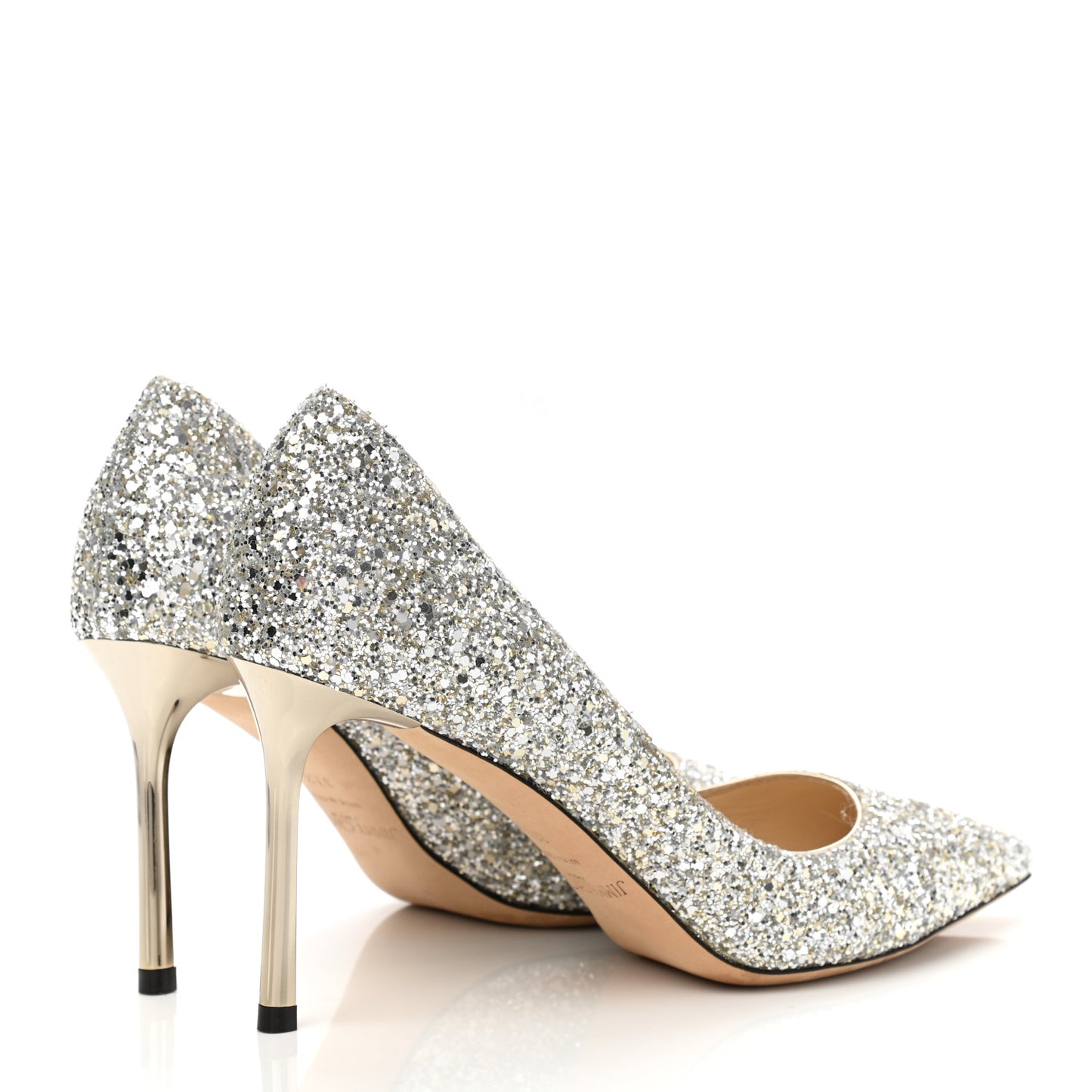 Glitter Pointy Toe Romy 85 Pumps 37.5 Champagne