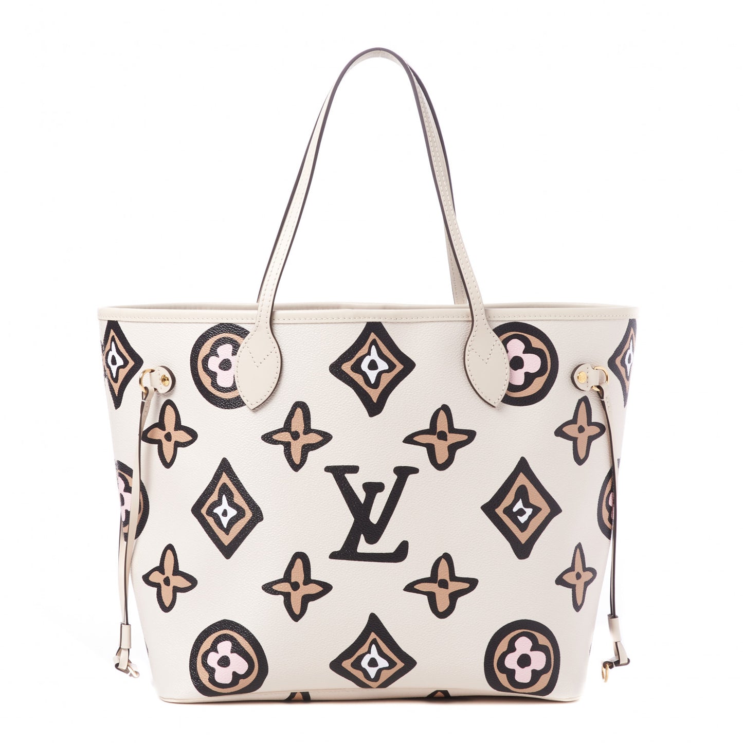 Monogram Giant Wild At Heart Neverfull MM Creme