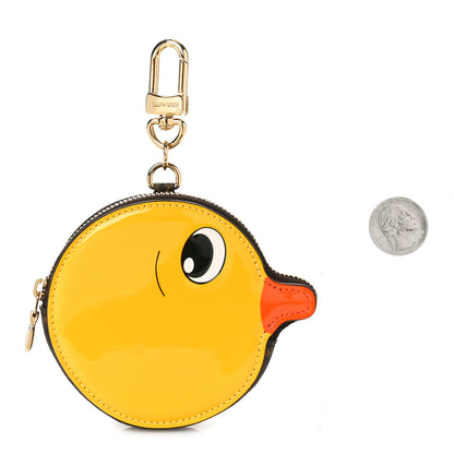 Louis Vuitton Patent Monogram Duck Head Coin Purse Yellow 2 of 7