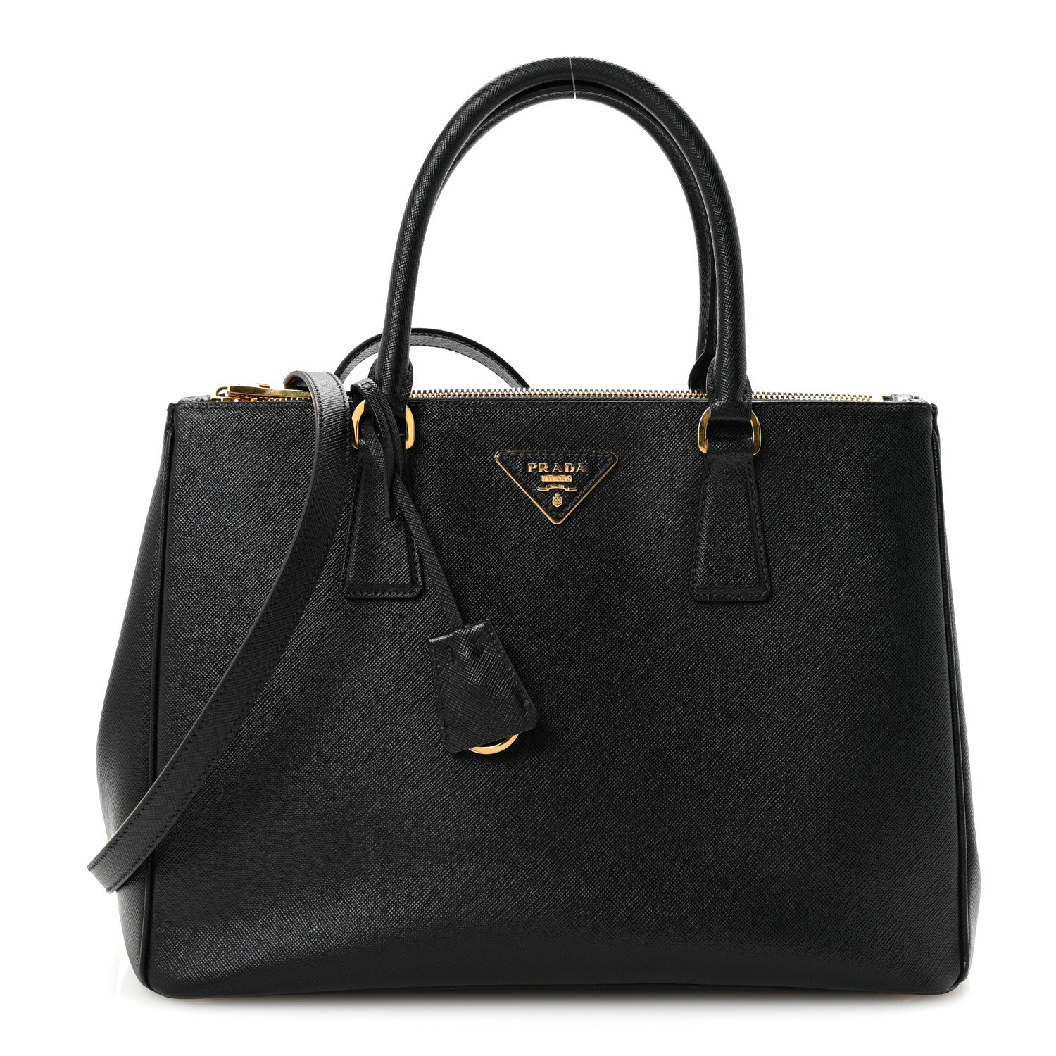 Prada Saffiano Medium Galleria Double Zip Tote Black 1 of 9