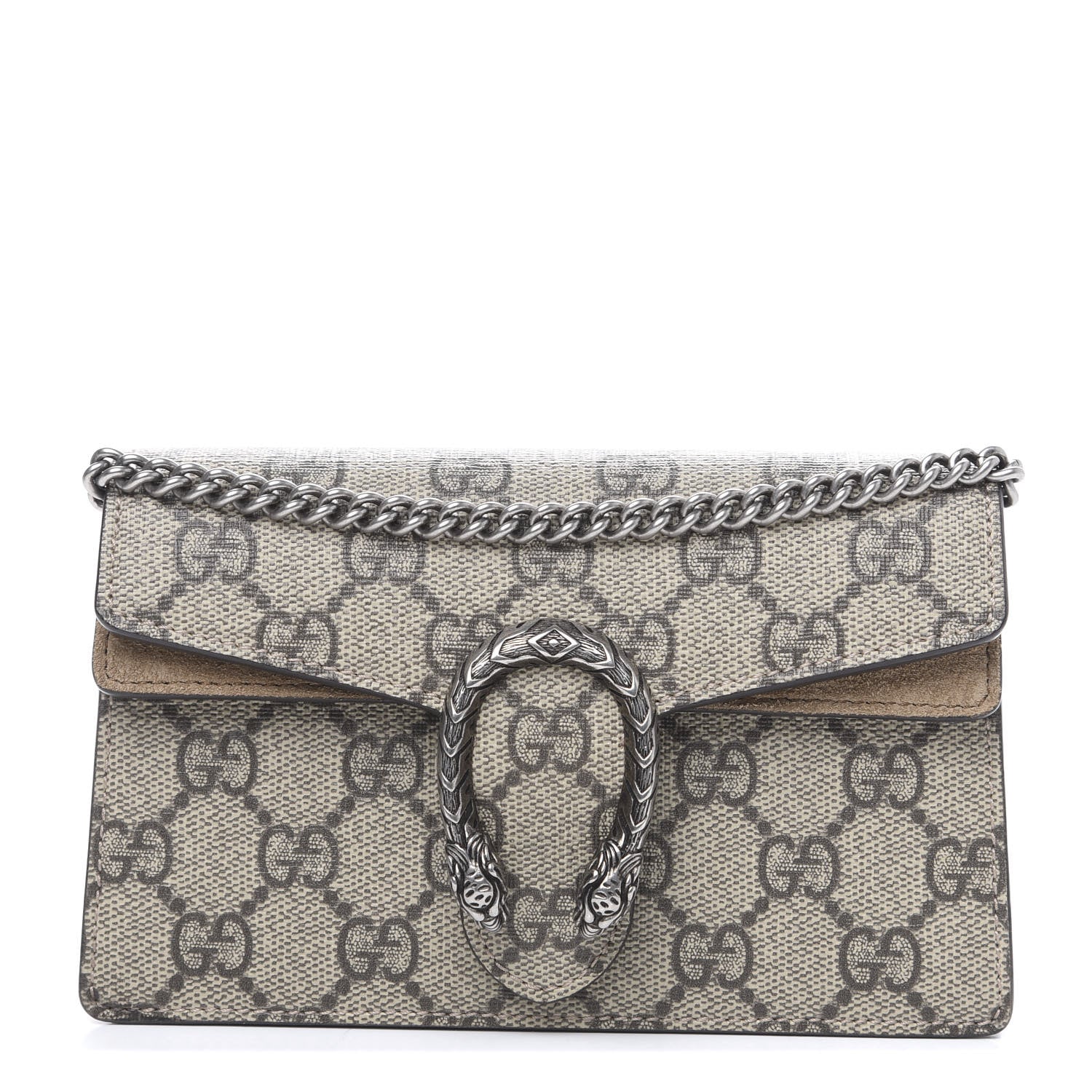 Gucci GG Supreme Monogram Super Mini Dionysus Shoulder Bag Taupe 1 of 10