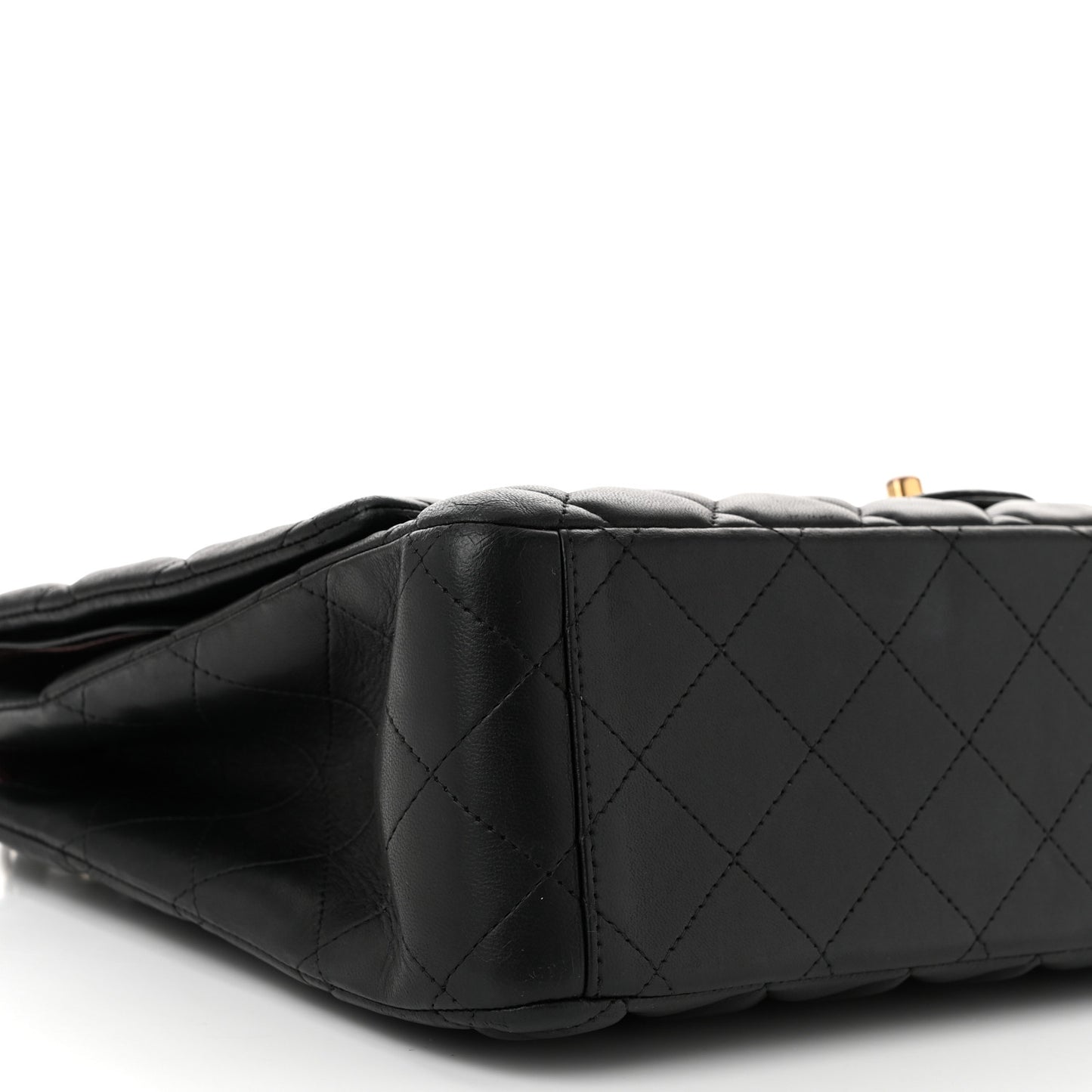 Lambskin Quilted Maxi Double Flap Black
