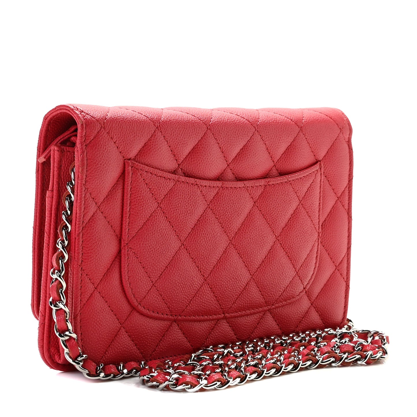 Caviar Quilted Wallet On Chain WOC Red