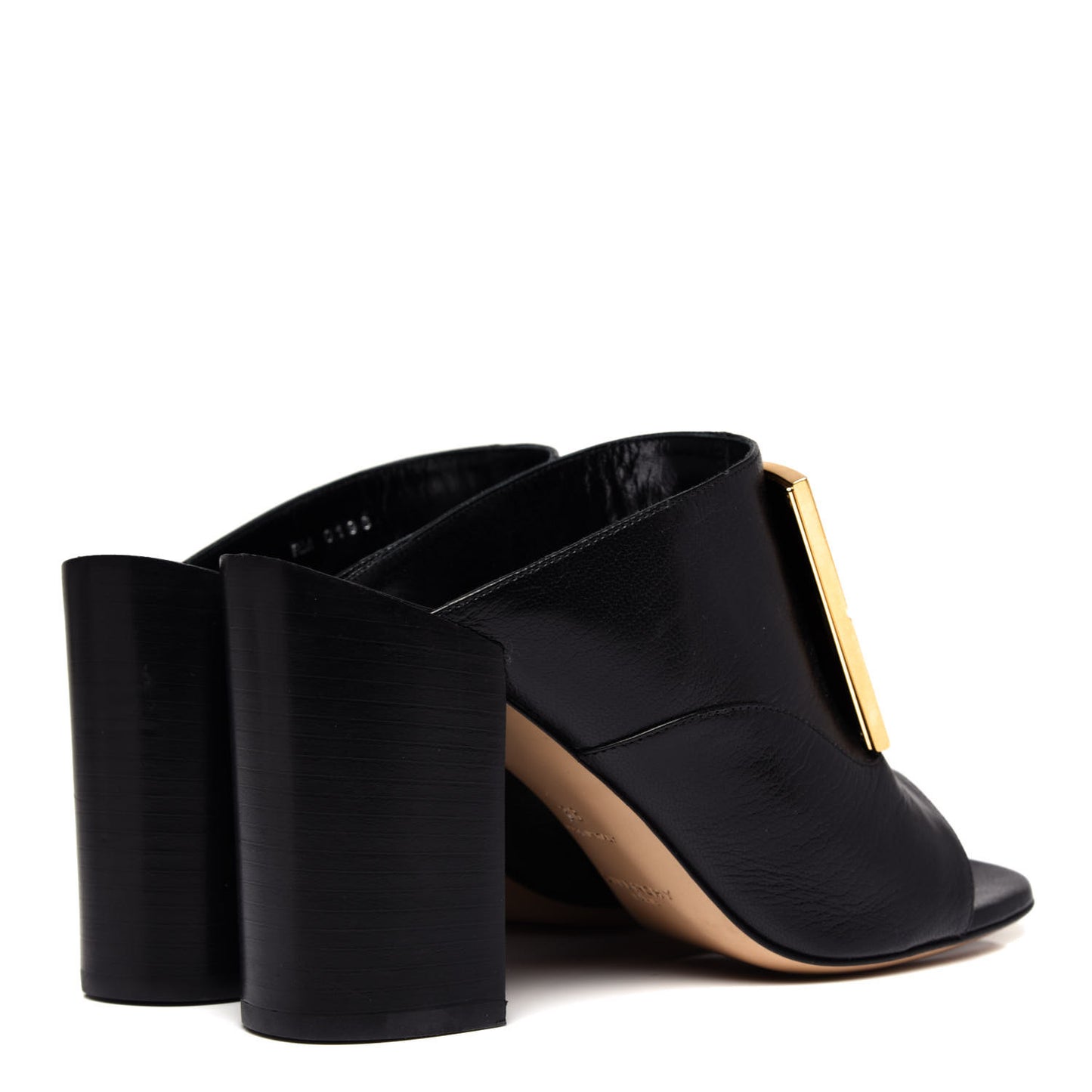 Grained Goatskin 4G Logo Mules 38 Black