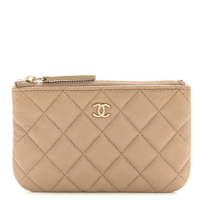 Chanel Caviar Quilted Small Cosmetic Case Beige 1 of 10