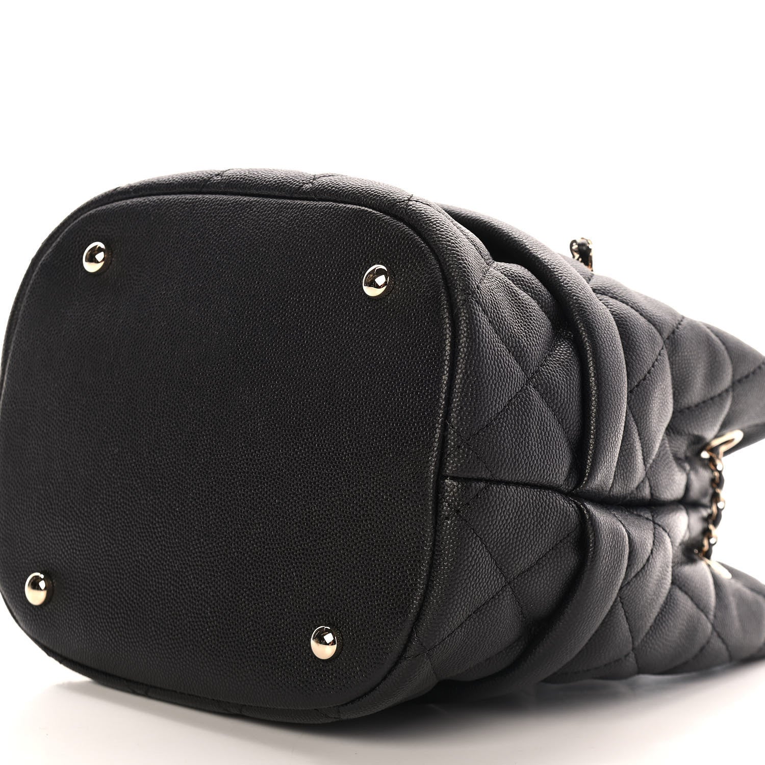 Chanel Caviar Quilted Rolled Up Bucket Drawstring Bag Black 8 of 8