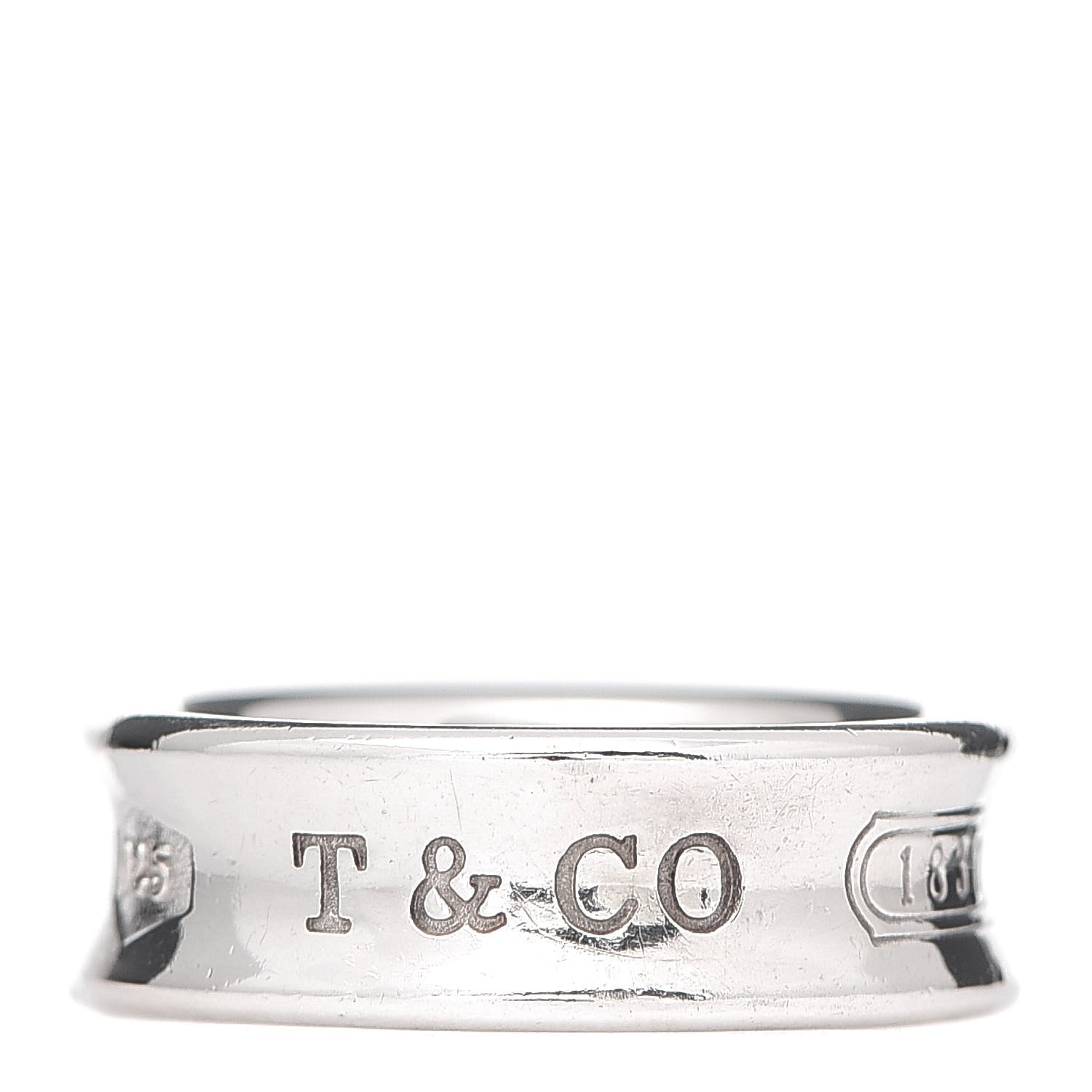 Tiffany Sterling Silver 1837 Band Ring 54 7 1 of 5