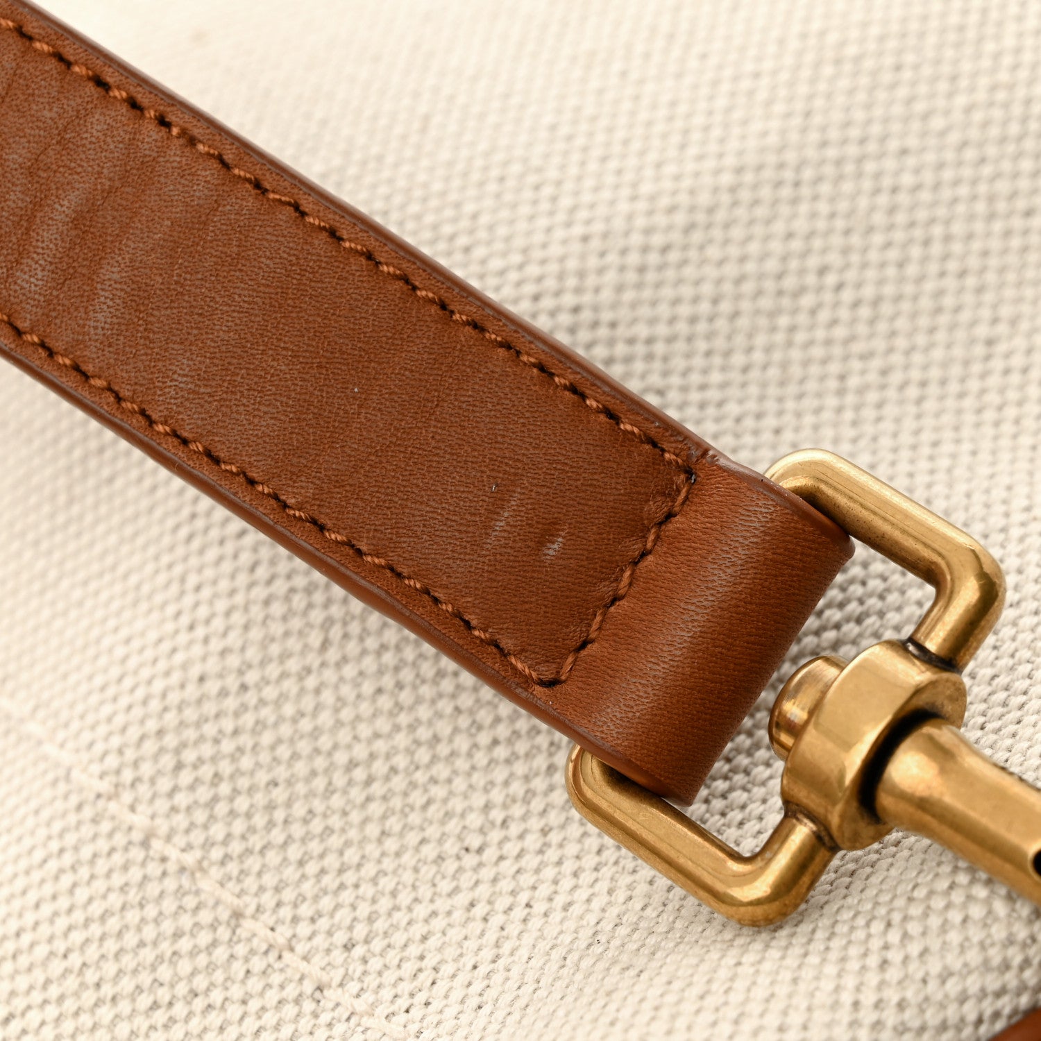 Saint Laurent Canvas Smooth Calfskin Universite North South Foldable Tote Naturel Brick 12 of 12