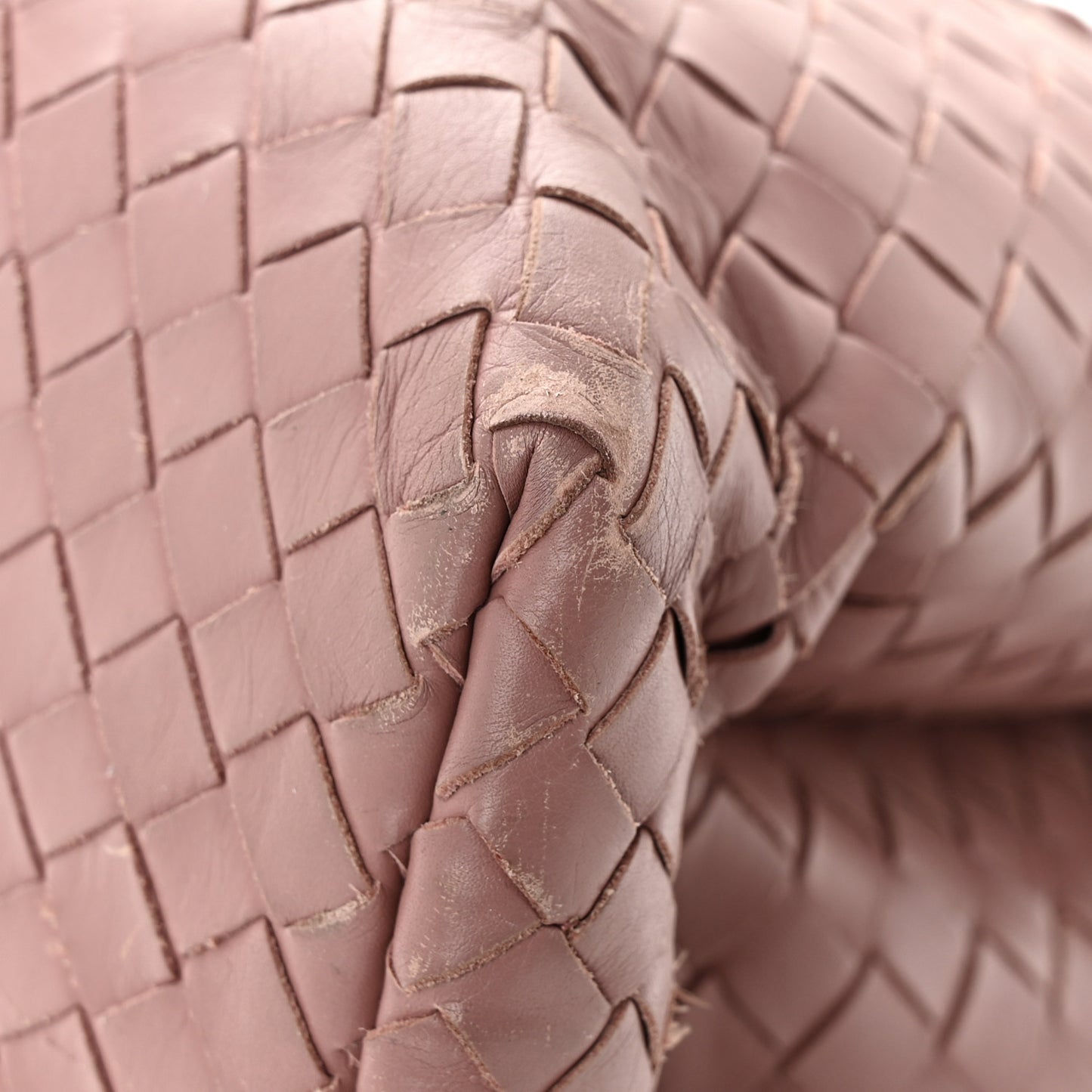 Light Calfskin Intrecciato Small Roma Deco Rose