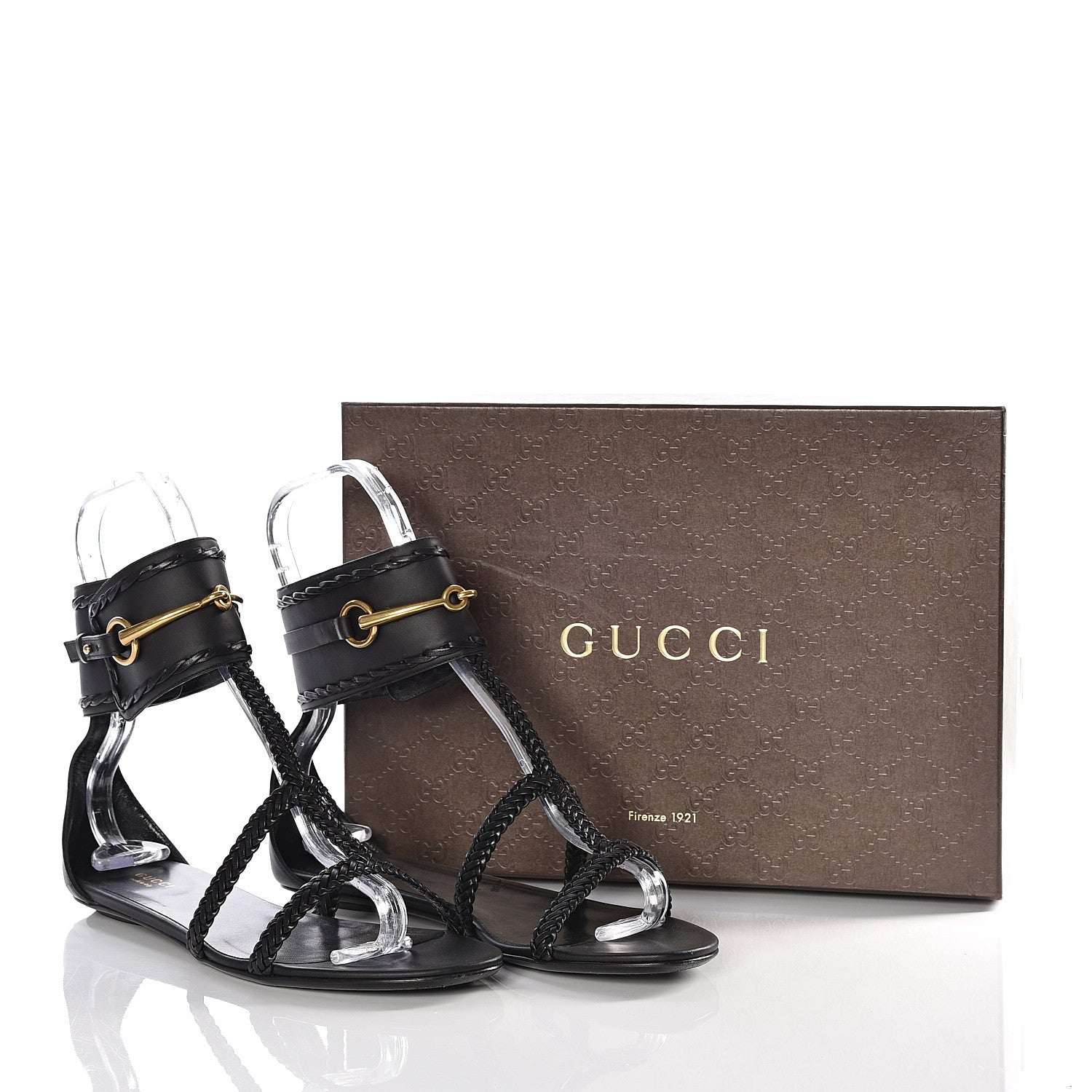 Gucci Calfskin Malaga Kid Sandals 39.5 Black 14 of 14
