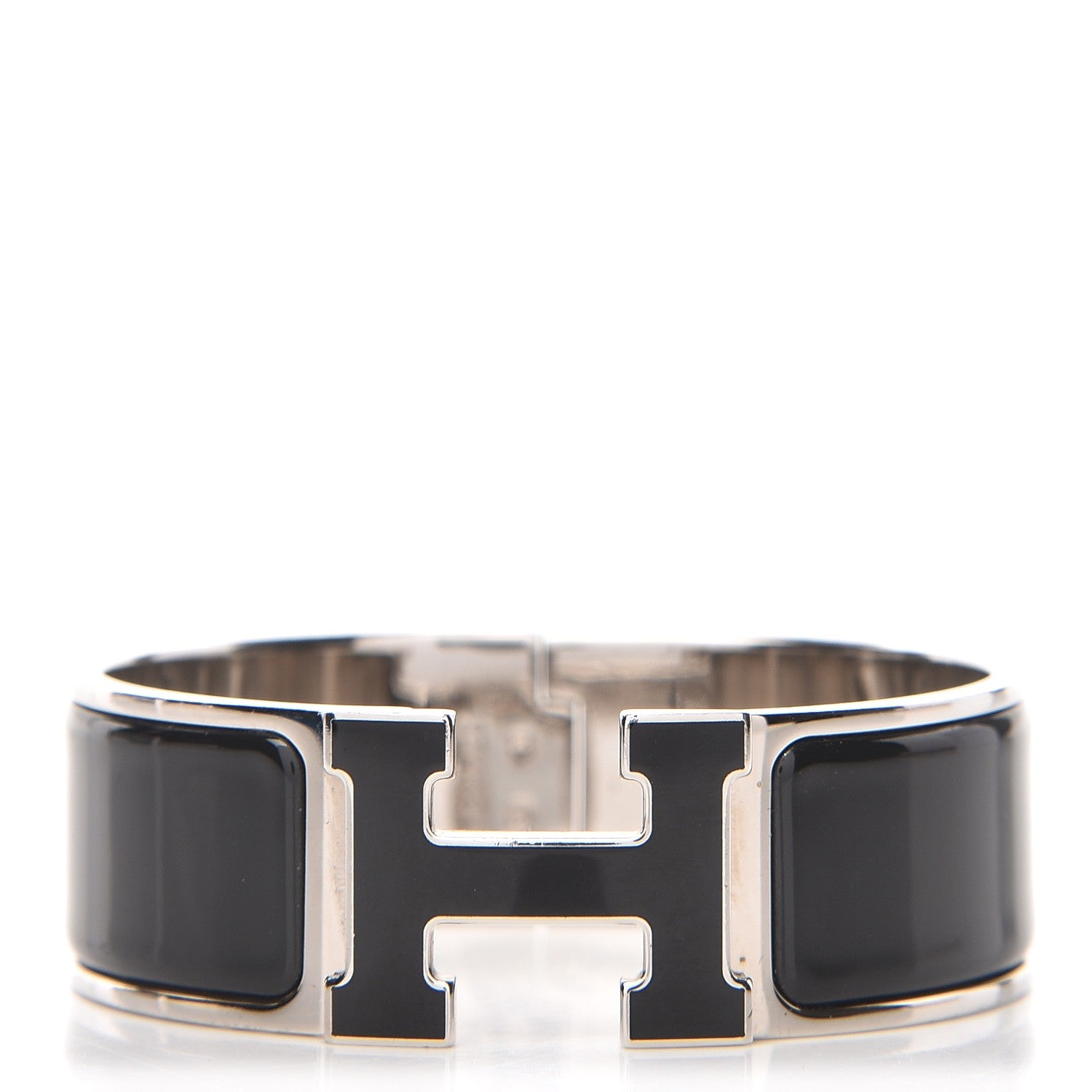 Hermes Enamel Wide Clic Clac H Bracelet PM Black 1 of 4