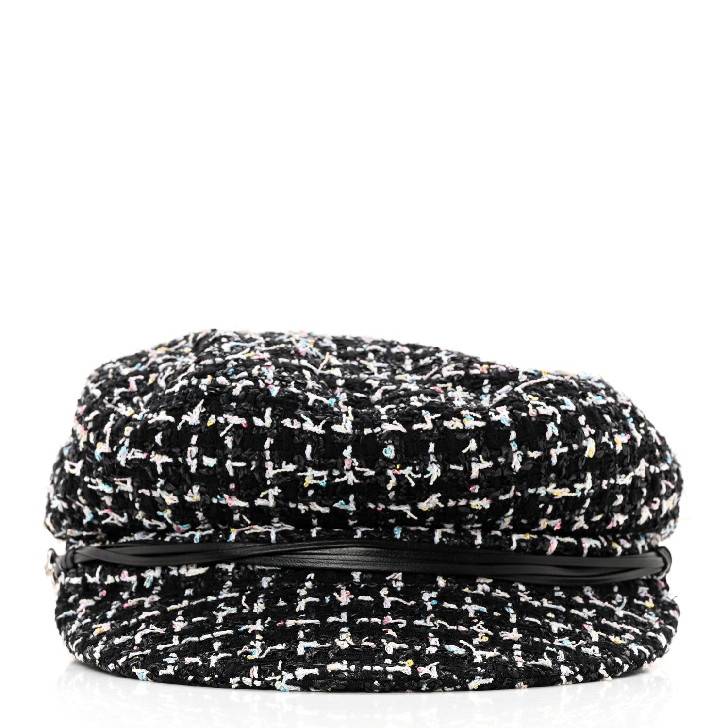 Chanel Metallic Tweed Lambskin CC Cap Black White 3 of 11