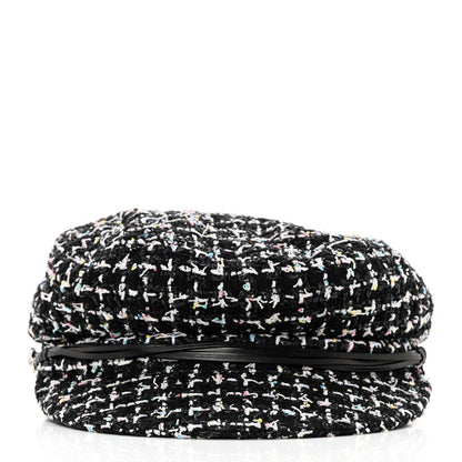 Chanel Metallic Tweed Lambskin CC Cap Black White 3 of 11