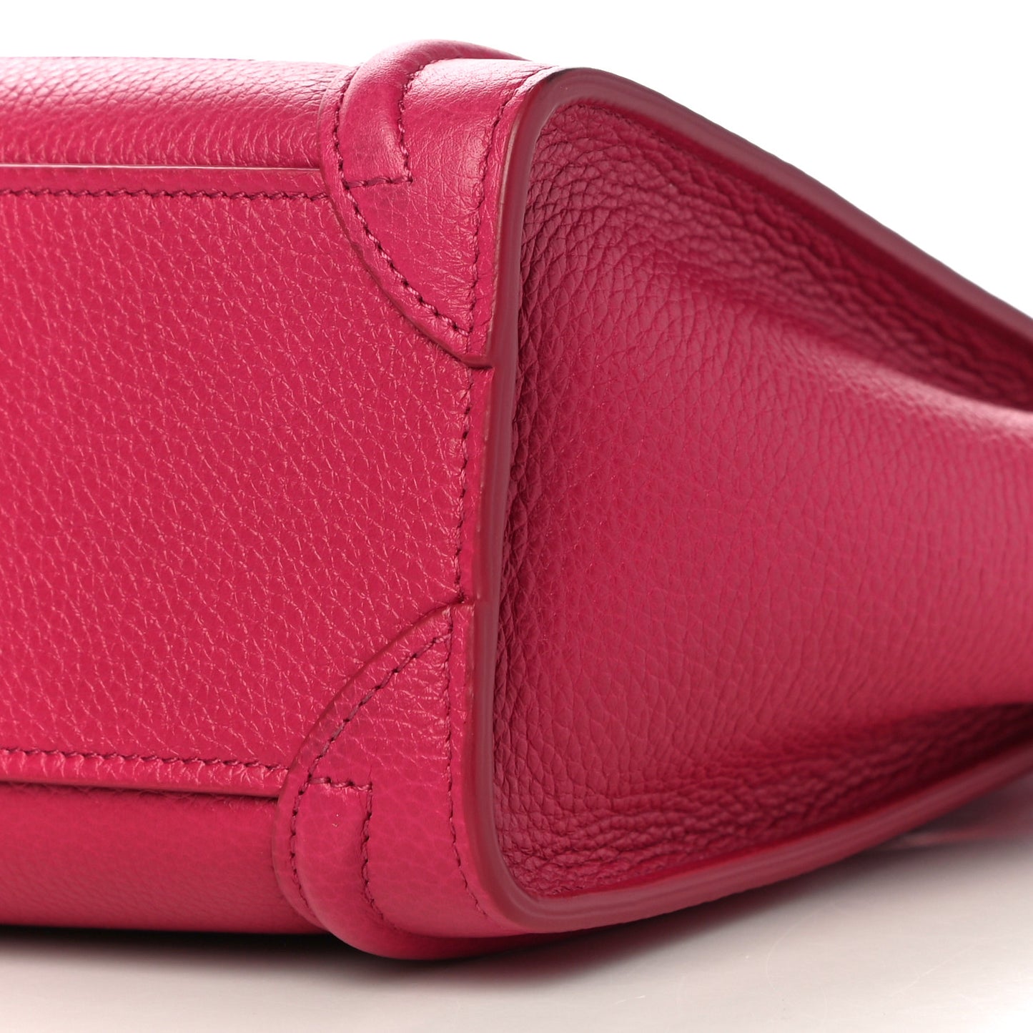 Drummed Calfskin Nano Luggage Fuchsia