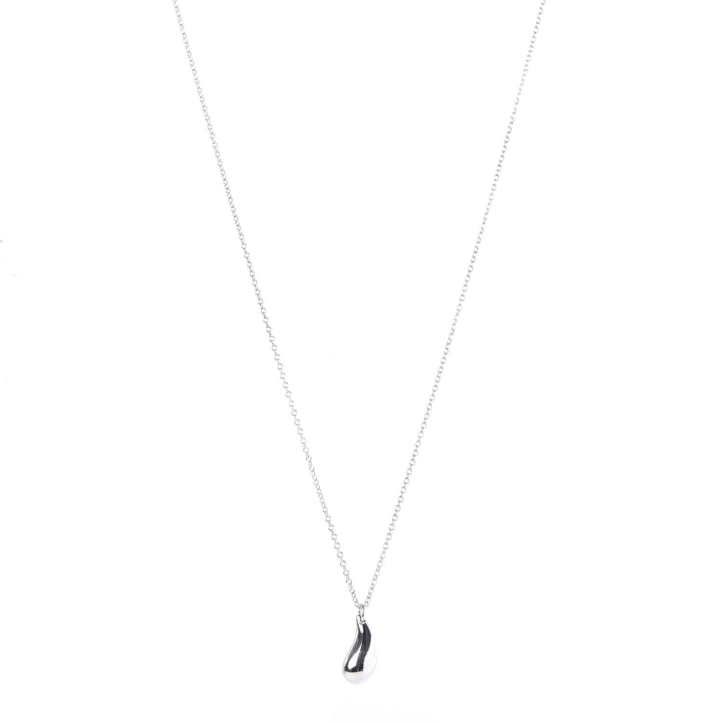 Sterling Silver Elsa Peretti Tear Drop Pendant Necklace