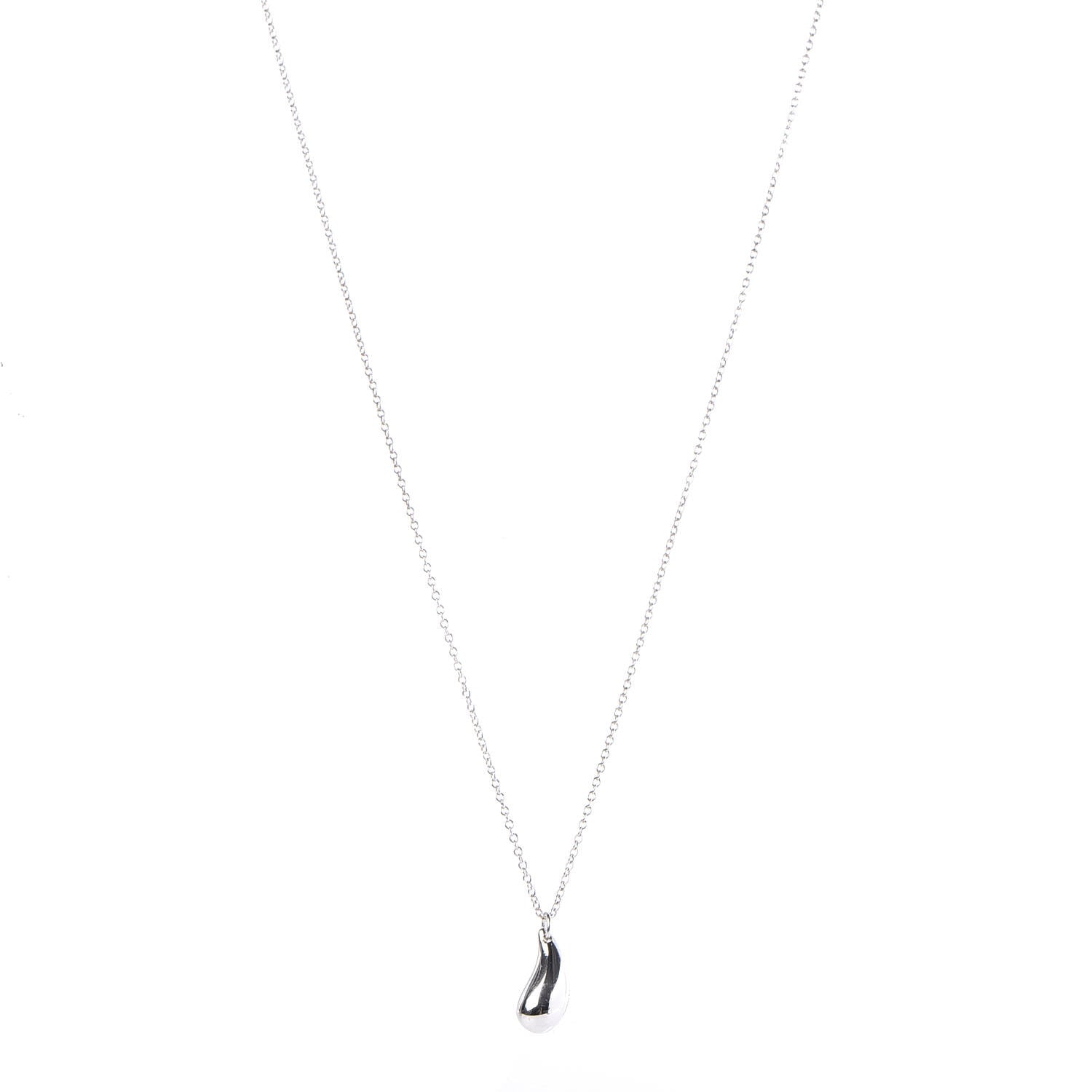Tiffany Sterling Silver Elsa Peretti Tear Drop Pendant Necklace 1 of 9