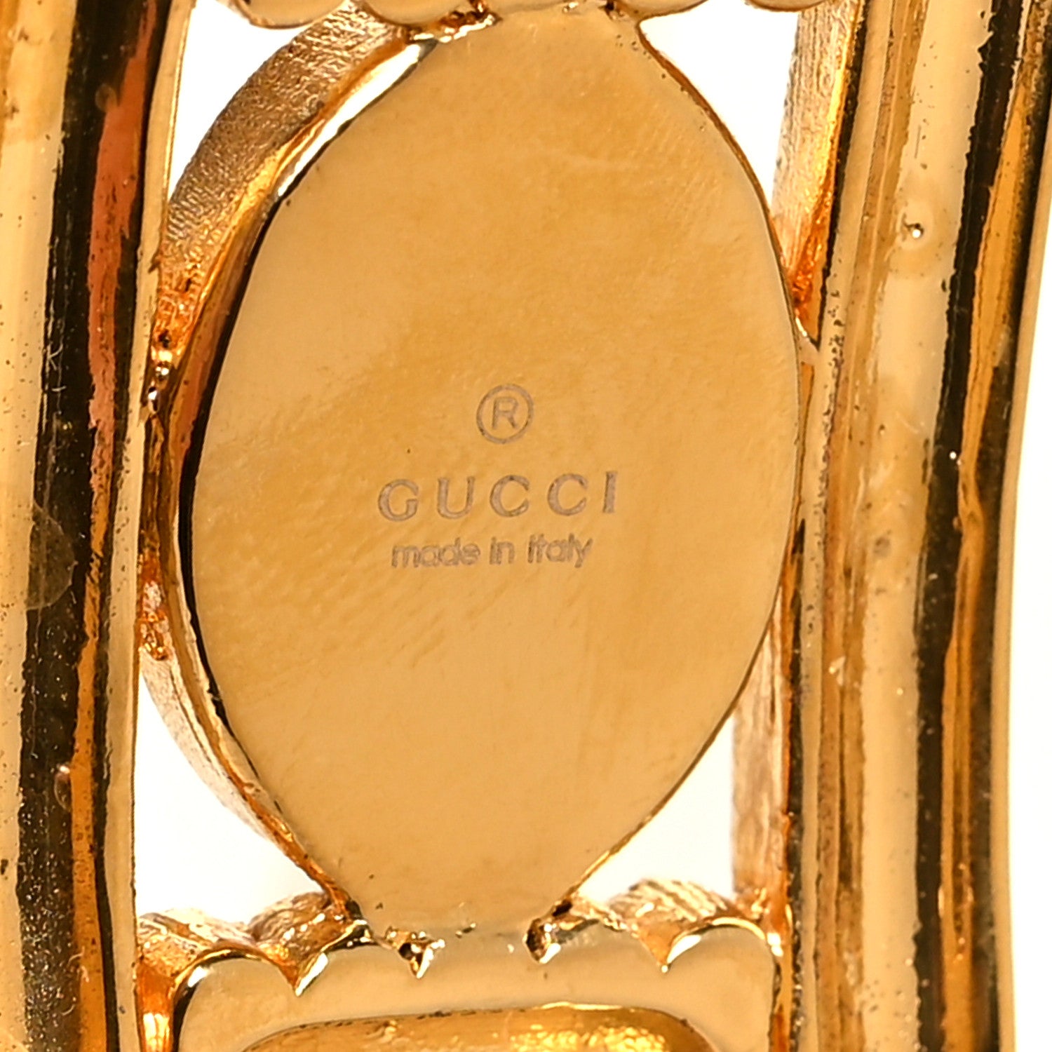 Gucci Resin Cross Necklace Gold Green 5 of 5