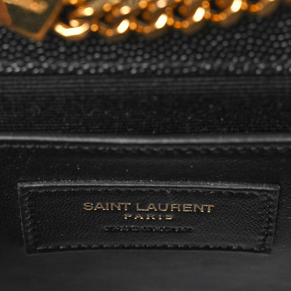 Saint Laurent Grain De Poudre Small Monogram Kate Satchel Black 6 of 9