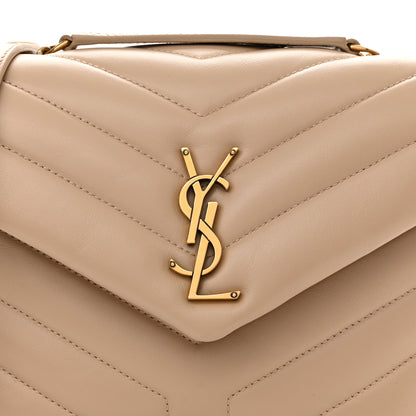 Saint Laurent Calfskin Y Quilted Monogram Small Loulou Chain Satchel Dark Beige 7 of 10