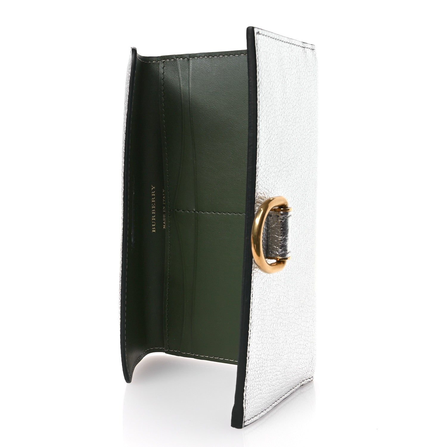 Burberry Goatskin D-Ring Continental Wallet Silver 5 of 7