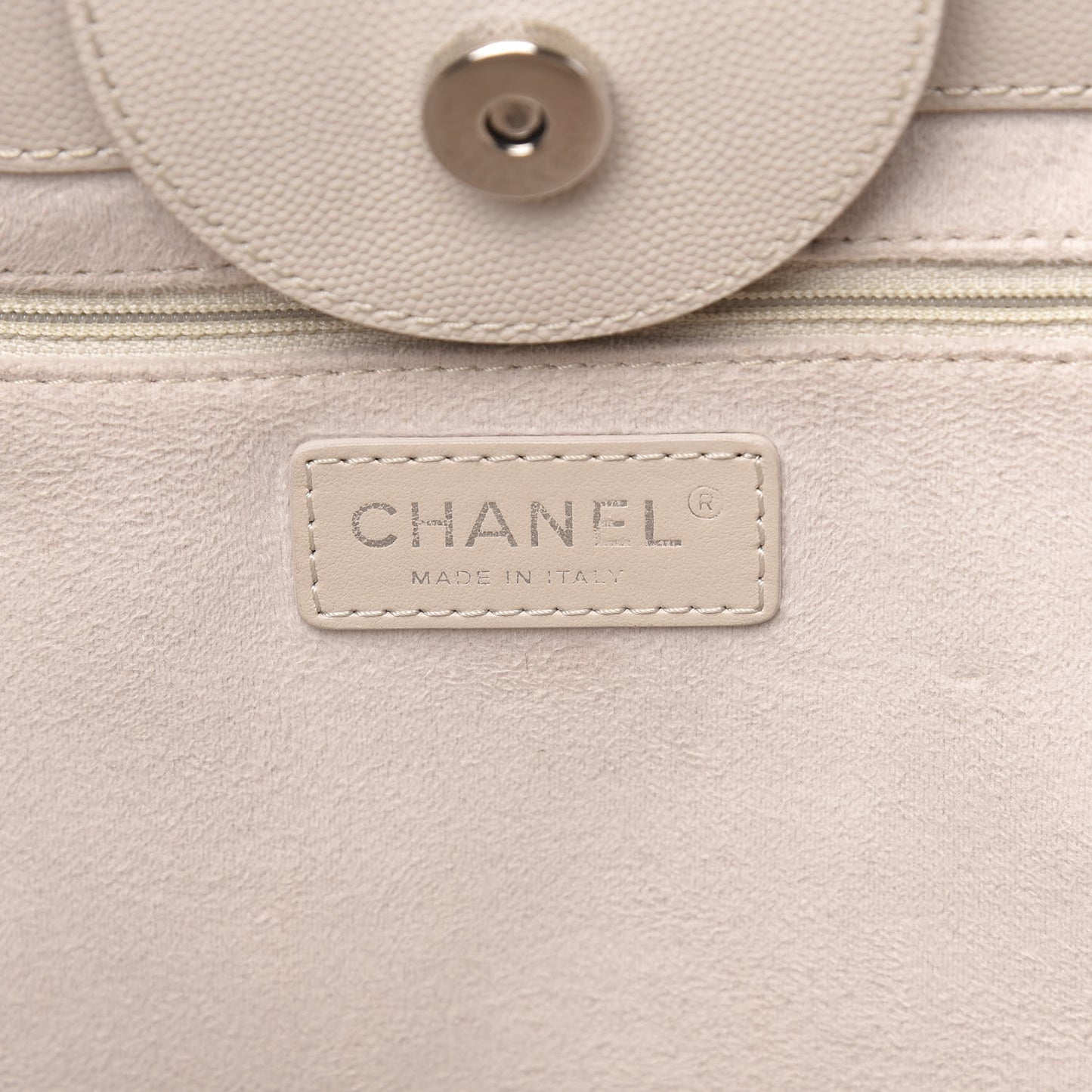 Caviar Small Studded Deauville Tote Ivory