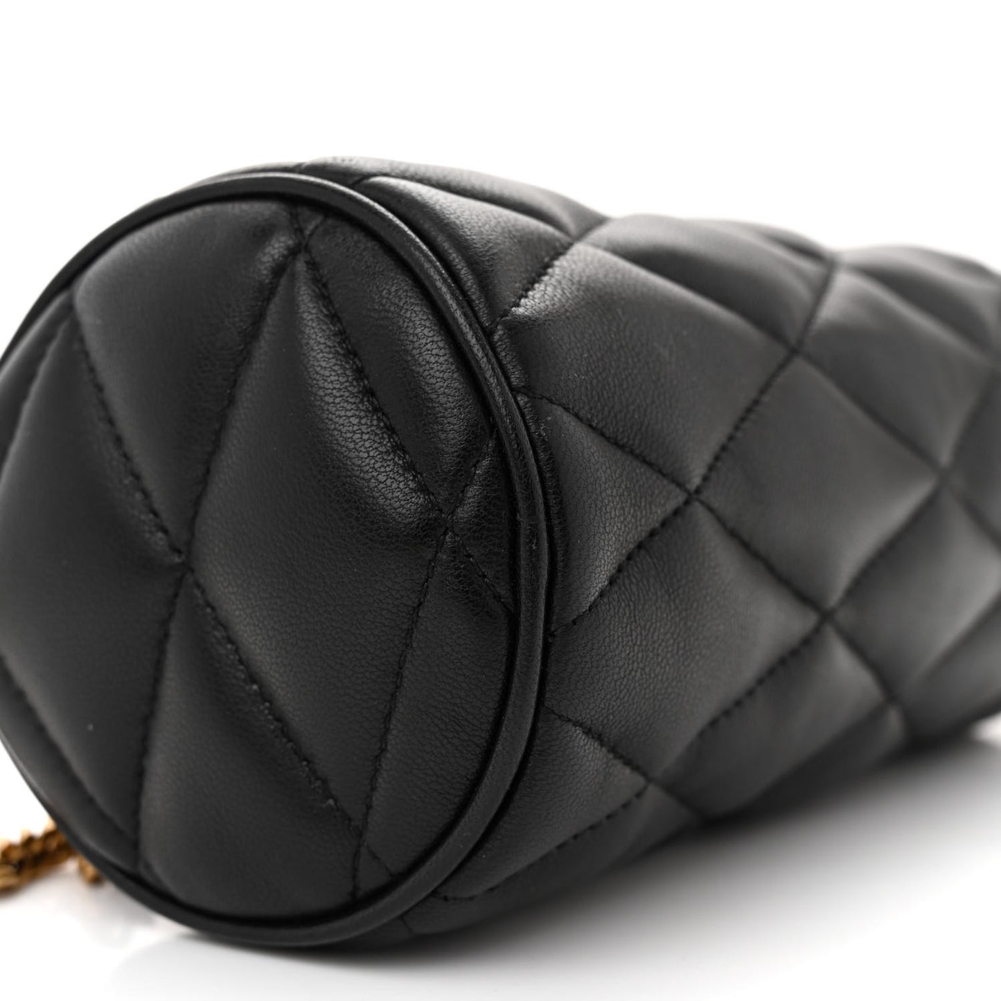 Lambskin Monogram Mini Sade Tube Bag Black