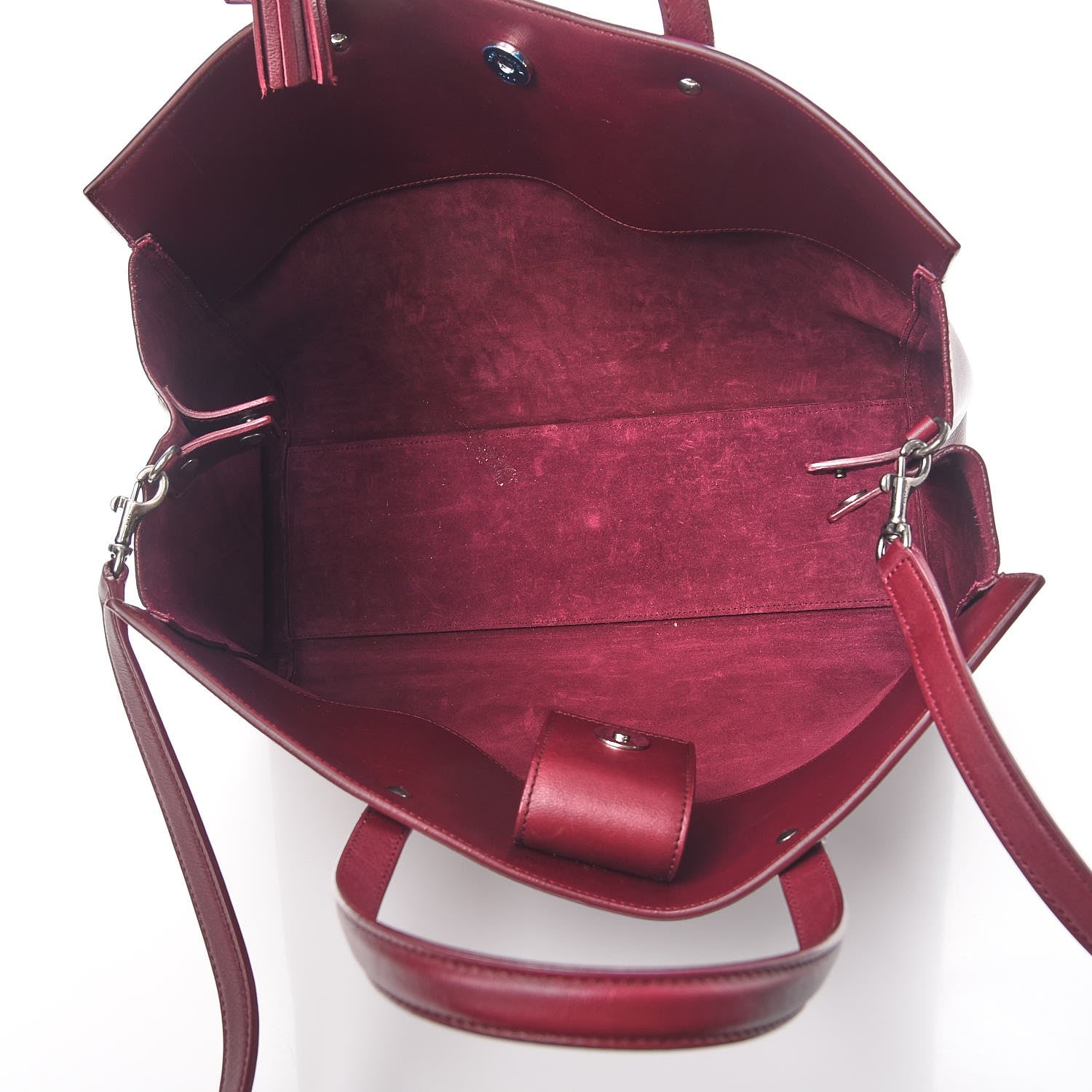 Saint Laurent Calfskin Medium Amber Tote Rouge Legion 6 of 14