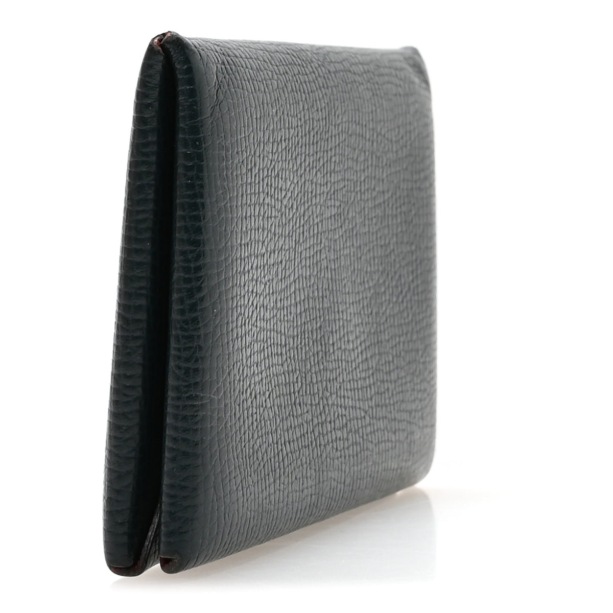 Hermes Epsom Horseshoe Calvi Card Case Vert Cypress Capucine 3 of 7