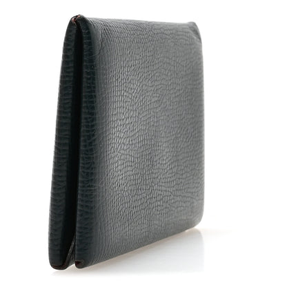 Hermes Epsom Horseshoe Calvi Card Case Vert Cypress Capucine 3 of 7