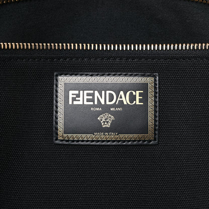 Fendi X VERSACE Canvas Fendace Logo Large Shopping Tote Black 6 of 13