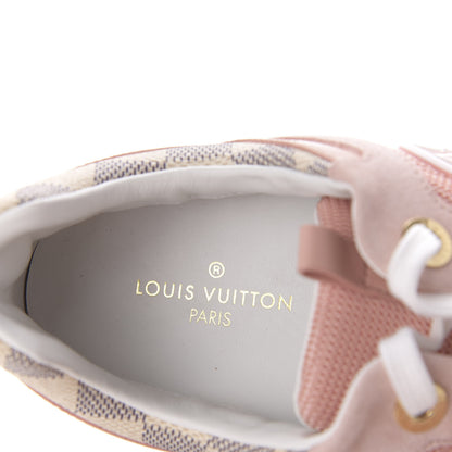 Louis Vuitton Suede Damier Azur Run Away Sneakers 38 Pink 7 of 8