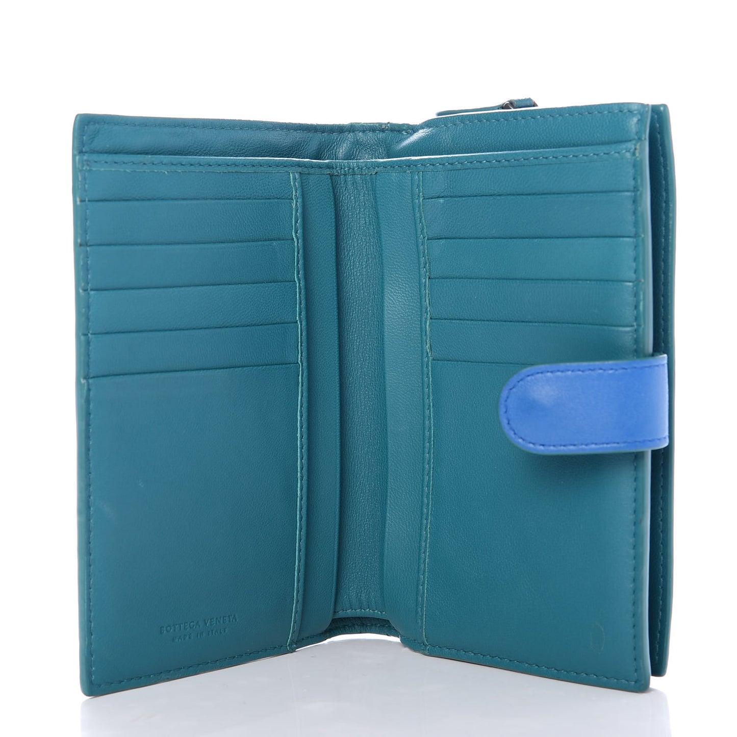 Nappa Intrecciato Continental Wallet Bleuette Lagoon