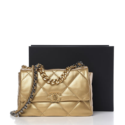 Chanel Goatskin Quilted Large 19 Flap Gold 9 of 9