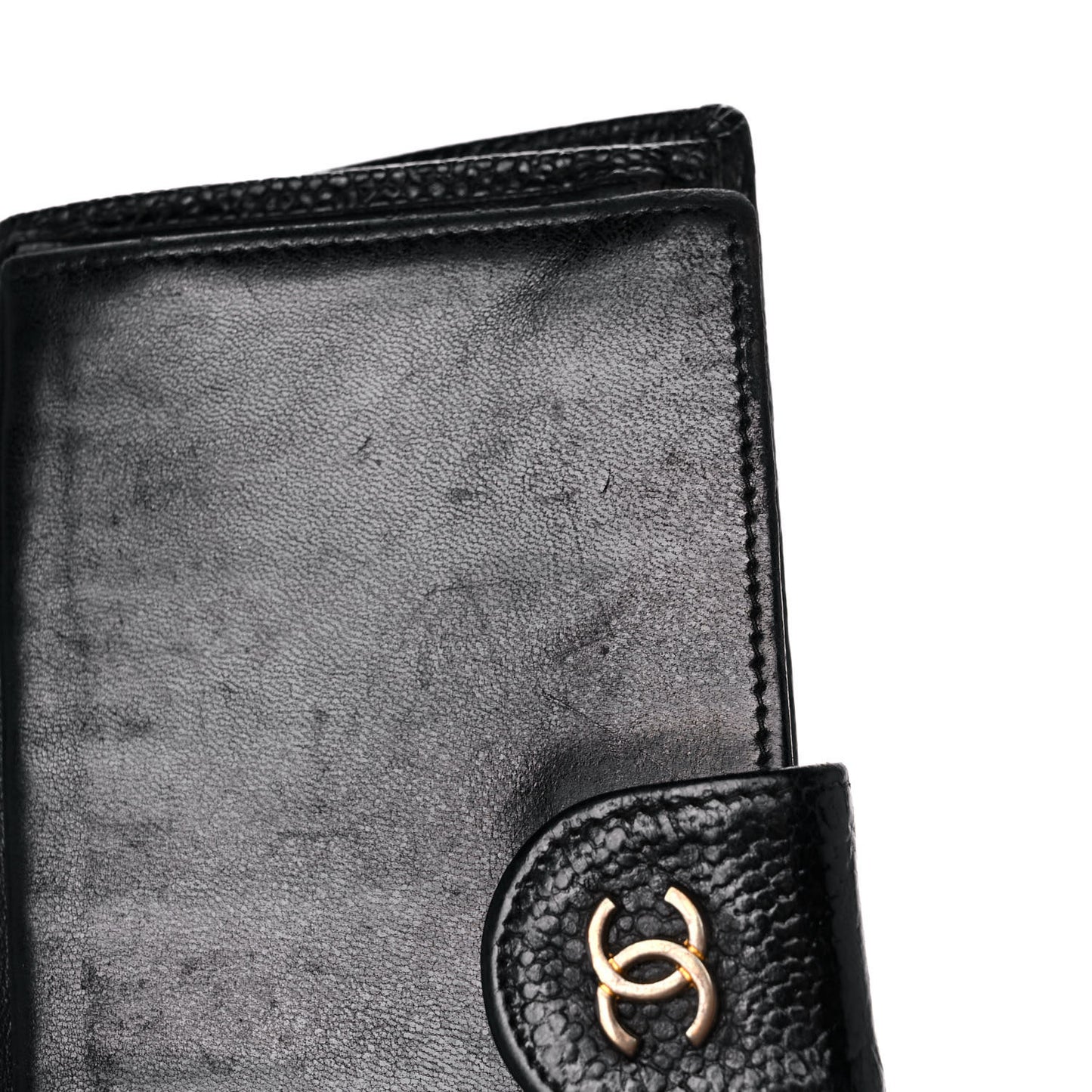 Caviar Stitched French Wallet Black