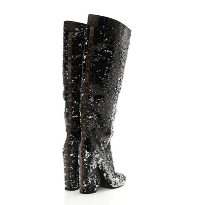 Louis Vuitton Sequin Donna High Boots 39 Black 4 of 9