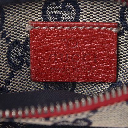 Gucci GG Monogram Web Double Pocket Belt Bag Navy Red 8 of 10