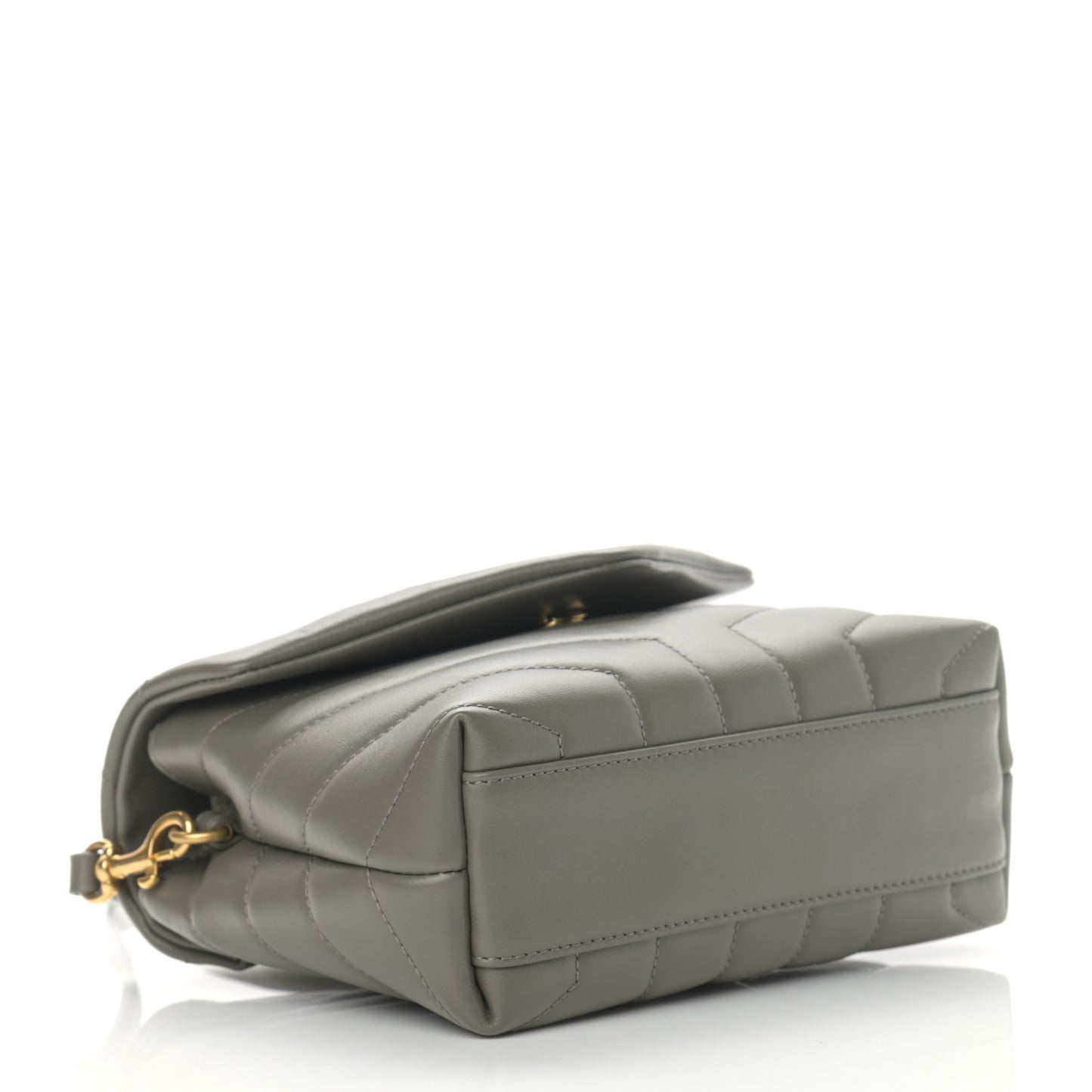 Calfskin Y Quilted Monogram Toy Loulou Crossbody Bag Grey Kaki