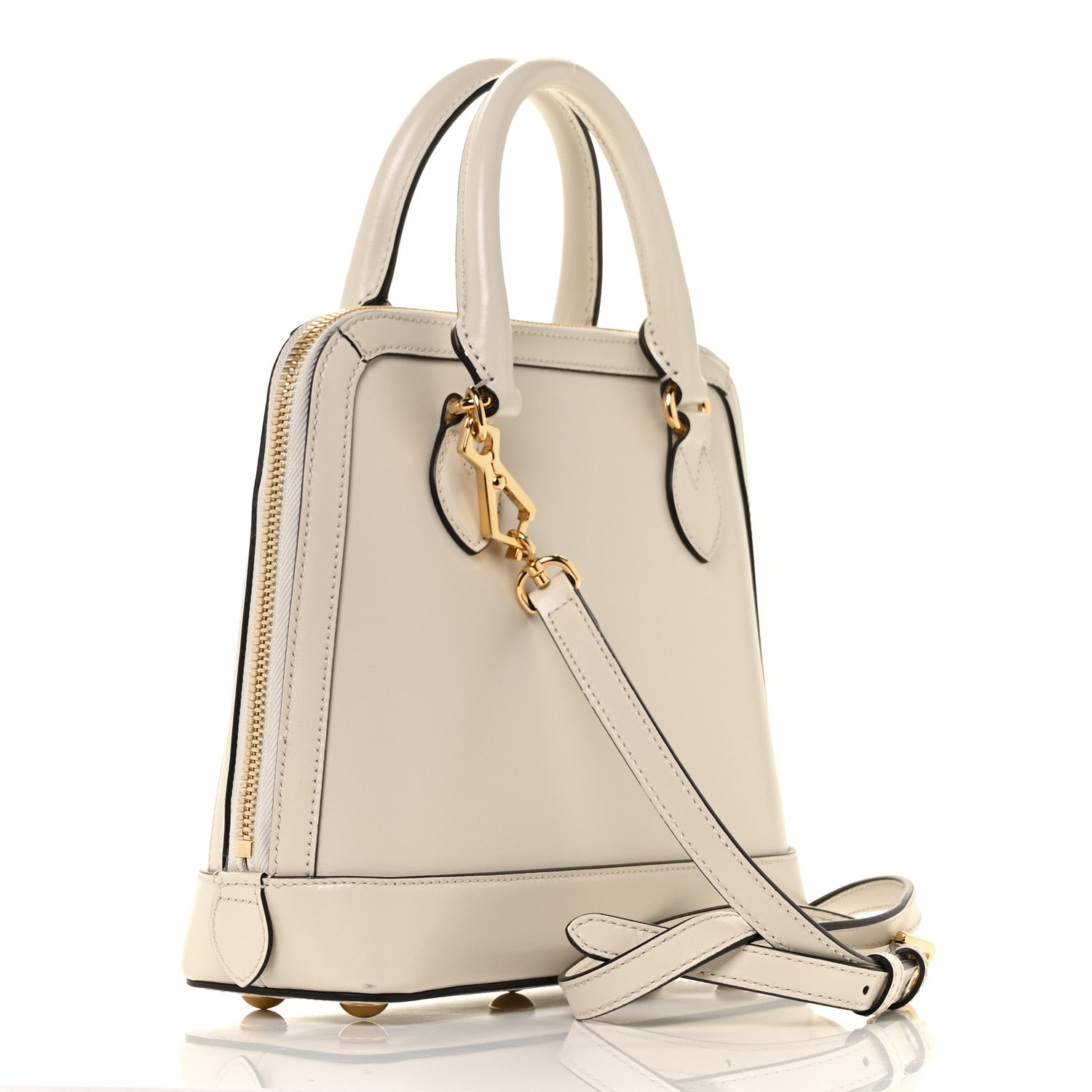 Gucci Boarded Plutone Calfskin Small Horsebit 1955 Top Handle Bag Mystic White 2 of 8
