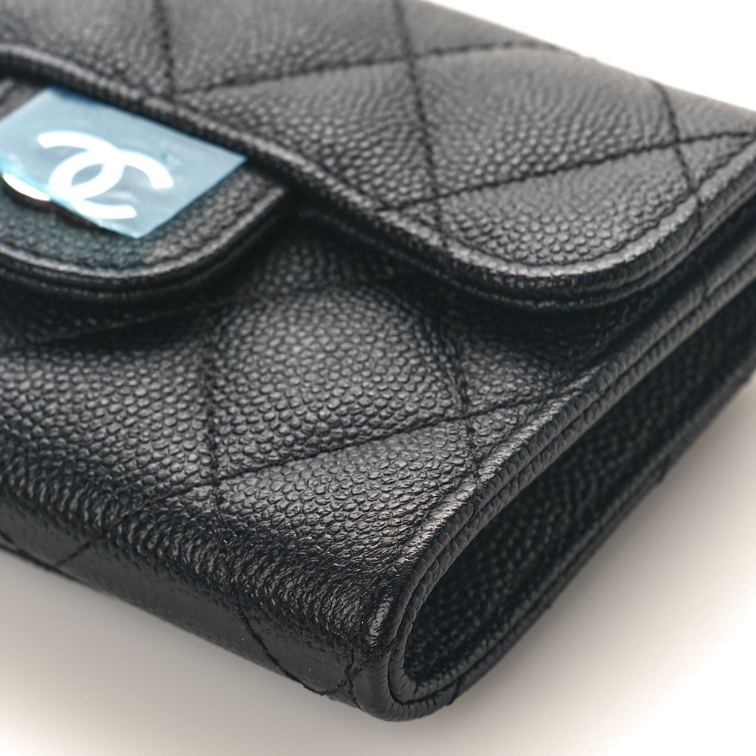 Chanel Caviar Quilted Flap Card Holder Wallet Black 9 of 10