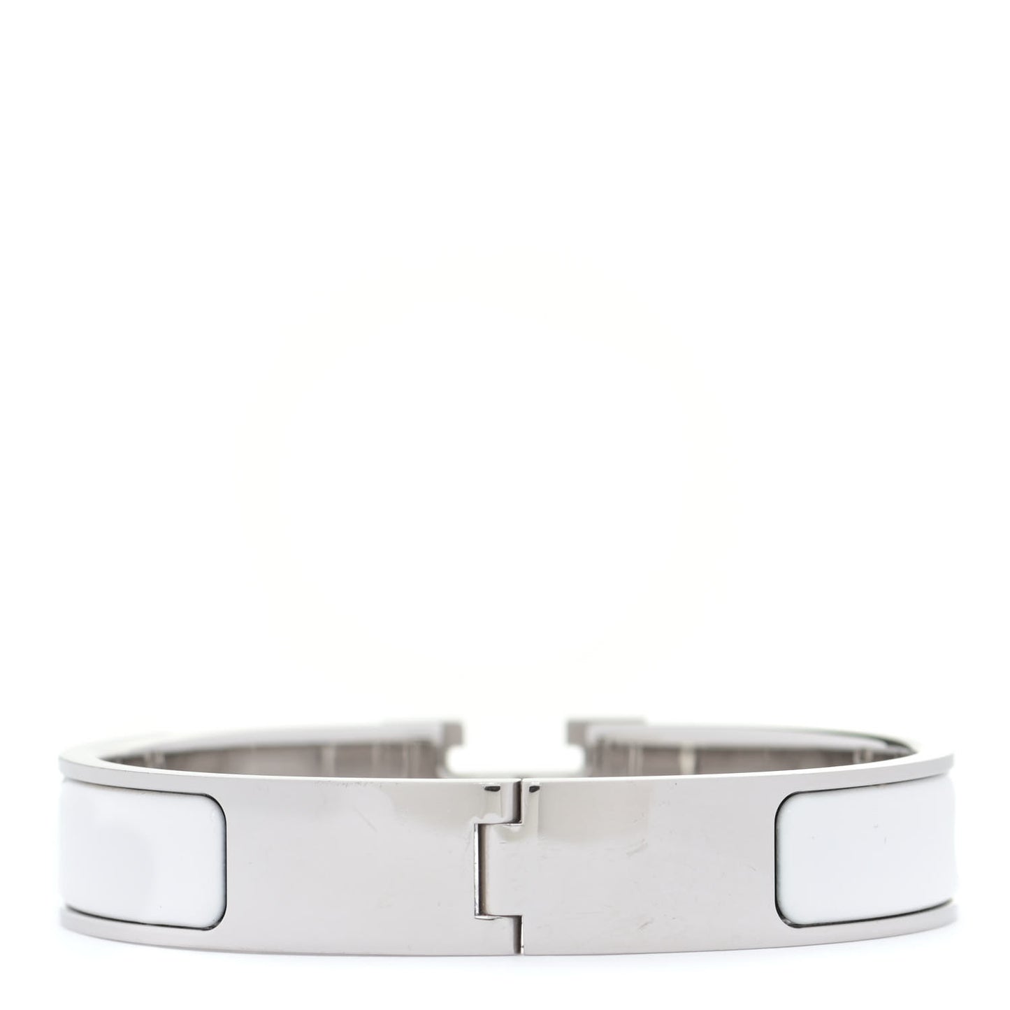 Enamel Narrow Clic Clac H Bracelet PM White