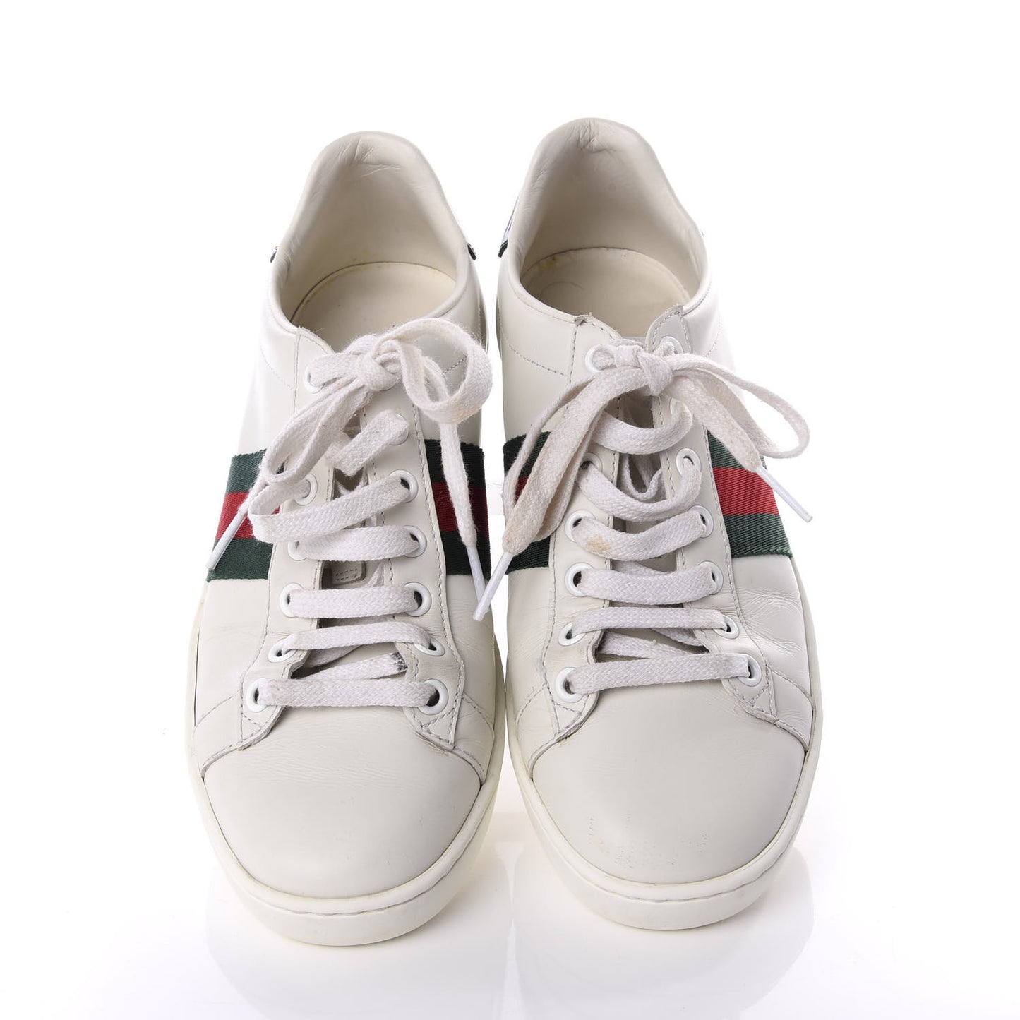Calfskin Crocodile Web Ace Sneakers 36.5 White Green