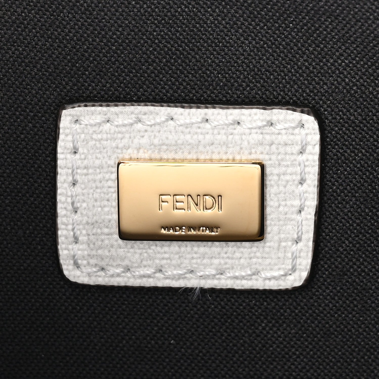 Fendi Glazed Fabric Vitello Liberty FF 1974 Logo Bikini Girls Inlay Large Flat Pouch Bianco Perla Multicolor 6 of 7