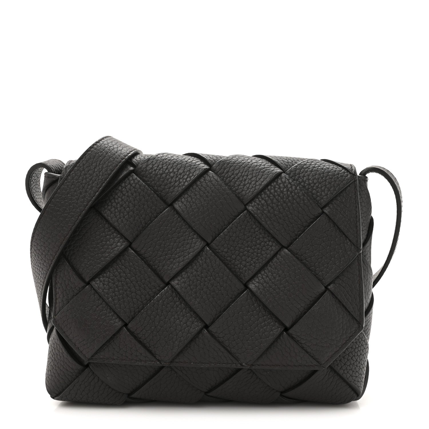 Bottega Veneta Grained Calfskin Intreccio Small Diago Crossbody Bag Fudge Limonite 1 of 9