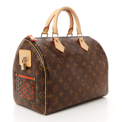 Louis Vuitton Monogram Perforated Speedy 30 Orange 3 of 9
