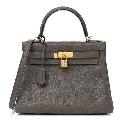 Hermes Taurillon Clemence Kelly Retourne 28 Etain 1 of 15